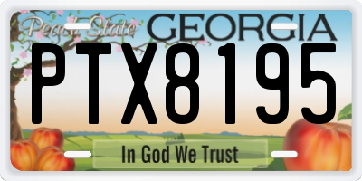 GA license plate PTX8195
