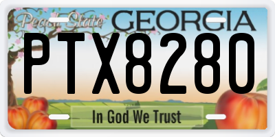 GA license plate PTX8280