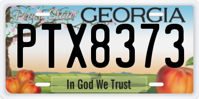 GA license plate PTX8373