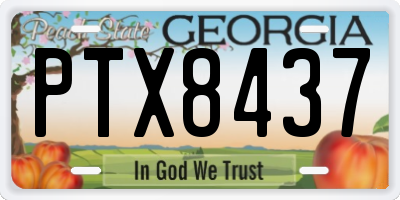 GA license plate PTX8437