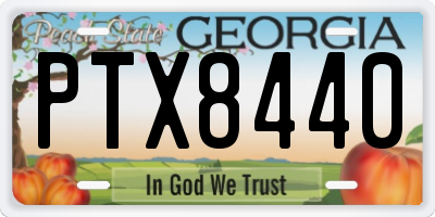 GA license plate PTX8440