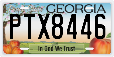 GA license plate PTX8446