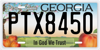 GA license plate PTX8450