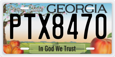 GA license plate PTX8470