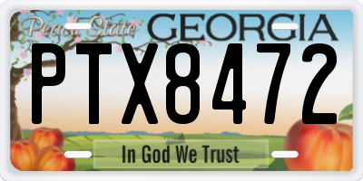 GA license plate PTX8472
