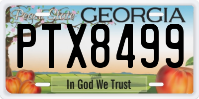 GA license plate PTX8499