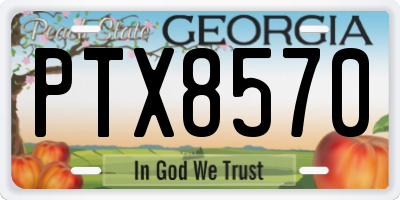 GA license plate PTX8570
