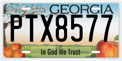GA license plate PTX8577