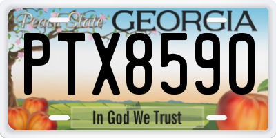 GA license plate PTX8590