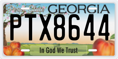 GA license plate PTX8644