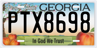 GA license plate PTX8698