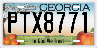 GA license plate PTX8771