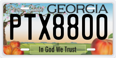 GA license plate PTX8800