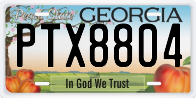 GA license plate PTX8804