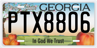 GA license plate PTX8806