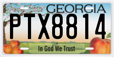 GA license plate PTX8814
