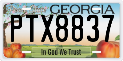 GA license plate PTX8837