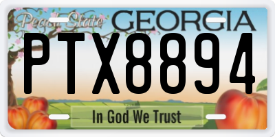 GA license plate PTX8894