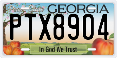 GA license plate PTX8904