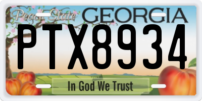 GA license plate PTX8934
