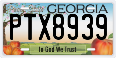 GA license plate PTX8939