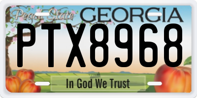 GA license plate PTX8968