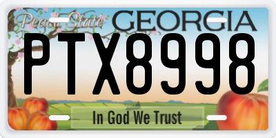 GA license plate PTX8998