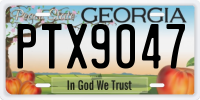 GA license plate PTX9047