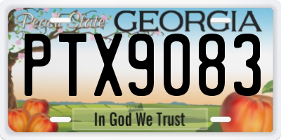 GA license plate PTX9083