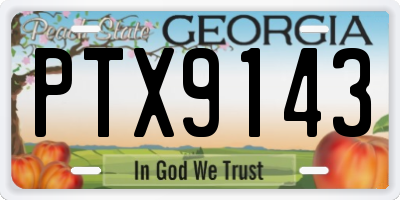 GA license plate PTX9143