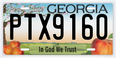 GA license plate PTX9160