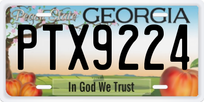 GA license plate PTX9224