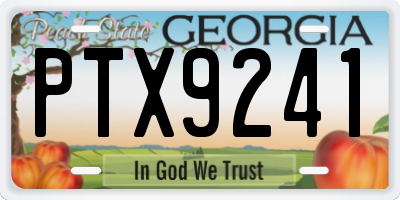 GA license plate PTX9241