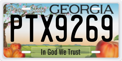 GA license plate PTX9269