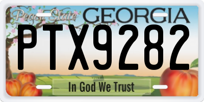 GA license plate PTX9282