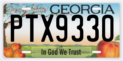 GA license plate PTX9330