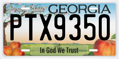 GA license plate PTX9350