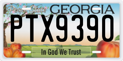 GA license plate PTX9390