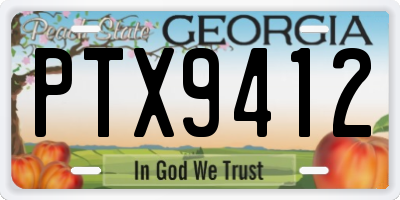 GA license plate PTX9412