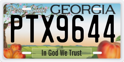 GA license plate PTX9644