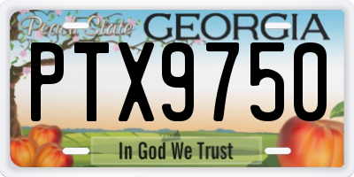 GA license plate PTX9750