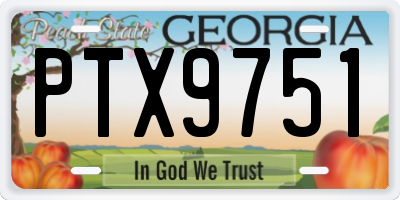 GA license plate PTX9751