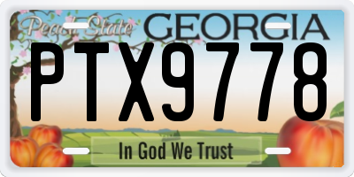 GA license plate PTX9778