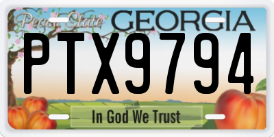 GA license plate PTX9794