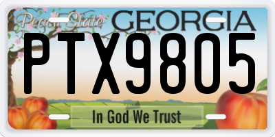 GA license plate PTX9805