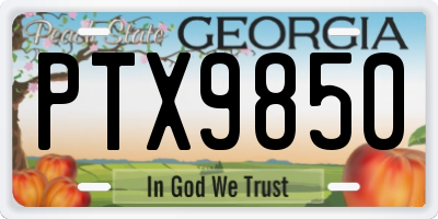 GA license plate PTX9850