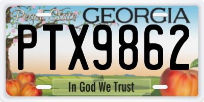 GA license plate PTX9862