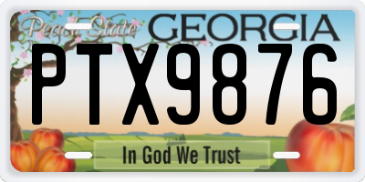 GA license plate PTX9876