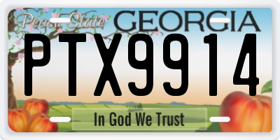GA license plate PTX9914