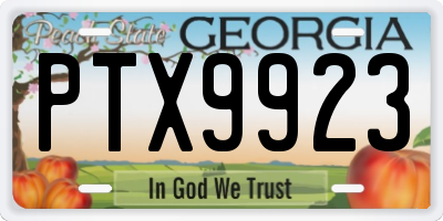 GA license plate PTX9923